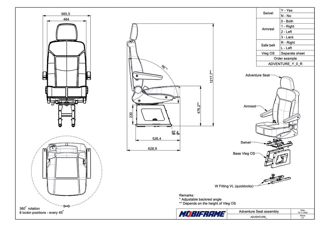 MobiFrame Adventure Seat